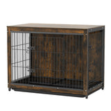 Dog Beds: Large Wooden Dog Crate Kennel End Table Nightstand 100x59x74cm