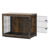 Dog Beds: Large Wooden Dog Crate Kennel End Table Nightstand 100x59x74cm