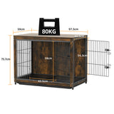 Dog Beds: Large Wooden Dog Crate Kennel End Table Nightstand 100x59x74cm