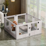 Dog Kennels: Large Dog Indoor Whelping Box, Tempered Glass & MDF