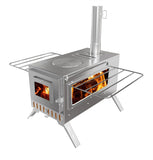BBQ Tools: Stainless Steel Wood Burning Stove 1 Burner Camping BBQ with Chimney