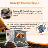 BBQ Tools: Stainless Steel Wood Burner Stove for Camping w/ Chimney & Bag