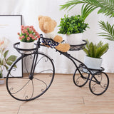Pots, Planters & Accessories: Iron Tricycle Plant Stand Pot Holder Black Solid Pattern