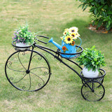 Pots, Planters & Accessories: Iron Tricycle Plant Stand Pot Holder Black Solid Pattern