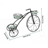 Pots, Planters & Accessories: Iron Tricycle Plant Stand Pot Holder Black Solid Pattern
