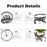 Pots, Planters & Accessories: Iron Tricycle Plant Stand Pot Holder Black Solid Pattern