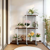 Gardening Accessories: Plant Stand with Wheels Indoor Outdoor Flower Rack Display