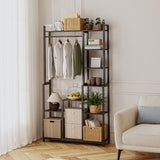 Audio Accessories: Plant Stand Shelf Rack with Hanging Rod Indoor Outdoor Display