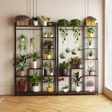 Audio Accessories: Plant Stand Shelf Rack with Hanging Rod Indoor Outdoor Display