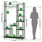 Audio Accessories: Plant Stand Shelf Rack with Hanging Rod Indoor Outdoor Display