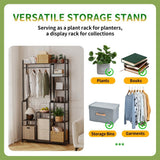 Audio Accessories: Plant Stand Shelf Rack with Hanging Rod Indoor Outdoor Display