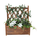 Canopies & Gazebos: Elevated Small Wooden Planter Box 64x37x76cm with Trellis