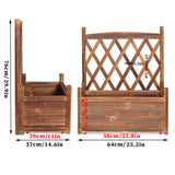 Canopies & Gazebos: Elevated Small Wooden Planter Box 64x37x76cm with Trellis