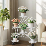 Garden Ornaments: Movable Metal Plant Stand Garden Cart Indoor/Outdoor Decor
