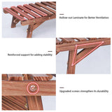 Garden Ornaments: Pine Wood 3pcs Plant Stand Ladder Garden Flower Display