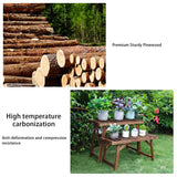 Garden Ornaments: Pine Wood 3pcs Plant Stand Ladder Garden Flower Display