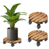 Outdoor Chairs: Wooden Plant Caddy Stand 2-Pack 360� Rotating Casters