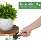 Outdoor Chairs: Wooden Plant Caddy Stand 2-Pack 360� Rotating Casters
