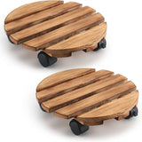 Outdoor Chairs: Wooden Plant Caddy Stand 2-Pack 360� Rotating Casters