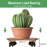 Outdoor Chairs: Wooden Plant Caddy Stand 2-Pack 360� Rotating Casters