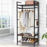 Clothing & Wardrobe Storage: Heavy Duty Clothes Rack 3 Tiers MDF & Metal Iron Rail