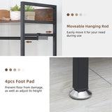 Clothing & Wardrobe Storage: Heavy Duty Clothes Rack 3 Tiers MDF & Metal Iron Rail