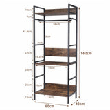Clothing & Wardrobe Storage: Heavy Duty Clothes Rack 3 Tiers MDF & Metal Iron Rail