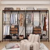 Clothing & Wardrobe Storage: XXL Heavy Duty Wardrobe Closet w/ Shelf, Drawer & Rack
