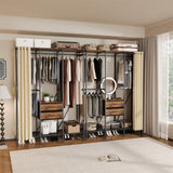 Clothing & Wardrobe Storage: XXL Heavy Duty Wardrobe Closet w/ Shelf, Drawer & Rack