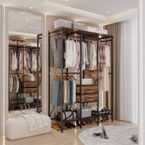 Clothing & Wardrobe Storage: XXL Heavy Duty Wardrobe Closet w/ Shelf, Drawer & Rack