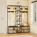 Audio Accessories: Corner Coat Stand with Shoe Bench Metal & MDF Organizer