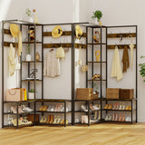 Audio Accessories: Corner Coat Stand with Shoe Bench Metal & MDF Organizer