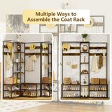 Audio Accessories: Corner Coat Stand with Shoe Bench Metal & MDF Organizer