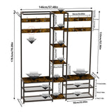 Audio Accessories: Corner Coat Stand with Shoe Bench Metal & MDF Organizer