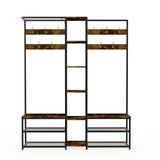 Audio Accessories: Corner Coat Stand with Shoe Bench Metal & MDF Organizer