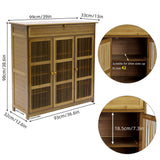 Clothing & Wardrobe Storage: Wooden Shoe Rack XL 4 Tier 3 Doors Drawers Shelves Cabinet Organizer