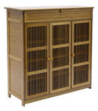 Clothing & Wardrobe Storage: Wooden Shoe Rack XL 4 Tier 3 Doors Drawers Shelves Cabinet Organizer