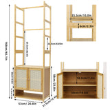 Clothing & Wardrobe Storage: Bamboo Clothes Rack Coat Stand 168cm High Polish 53cm Length