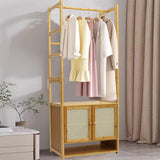 Clothing & Wardrobe Storage: Bamboo Clothes Rack Coat Stand 168cm High Polish 53cm Length