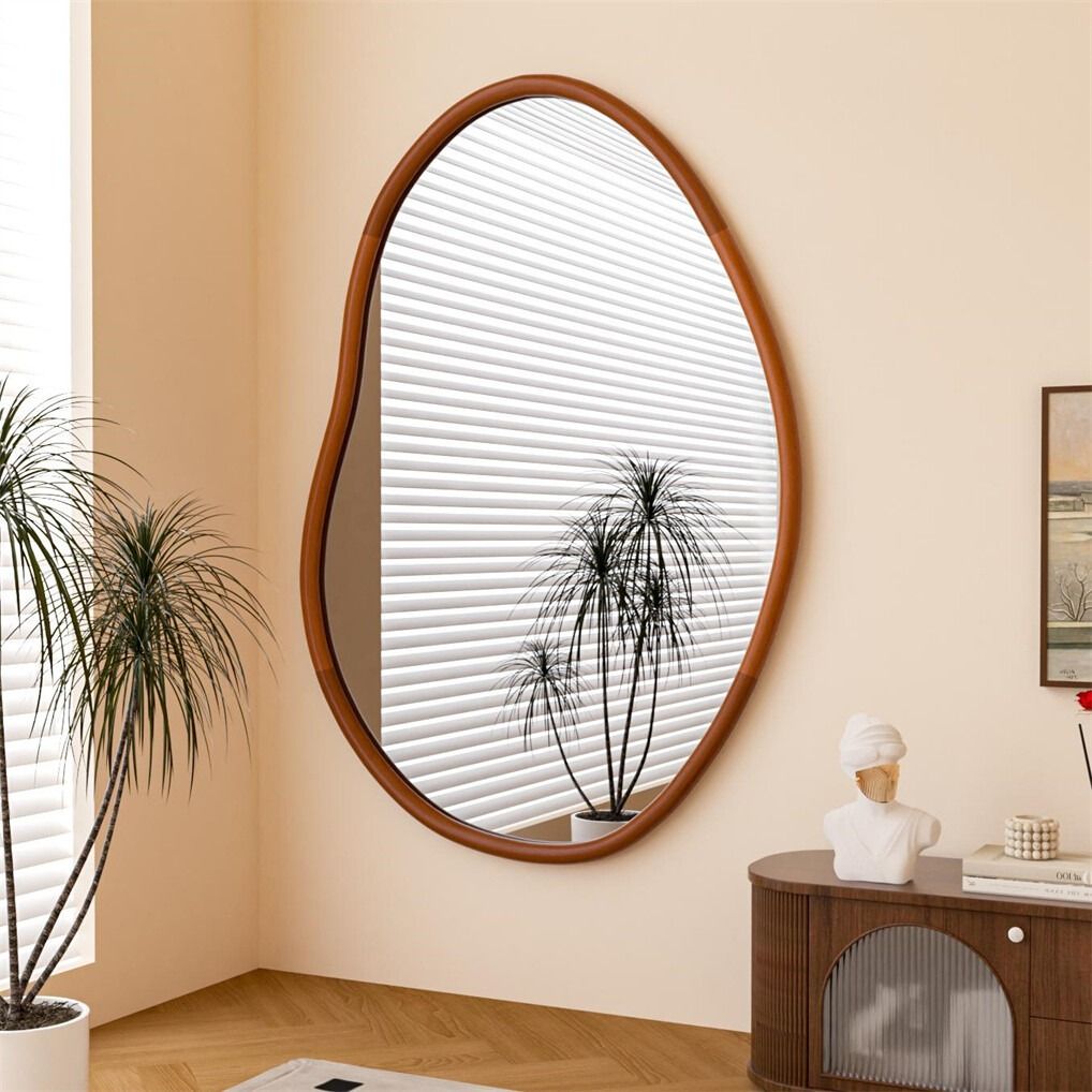 Mirrors: Small Art Deco Asymmetrical Wall Mirror 56x82cm