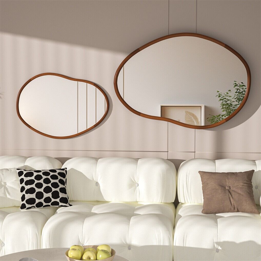 Mirrors: Small Art Deco Asymmetrical Wall Mirror 56x82cm