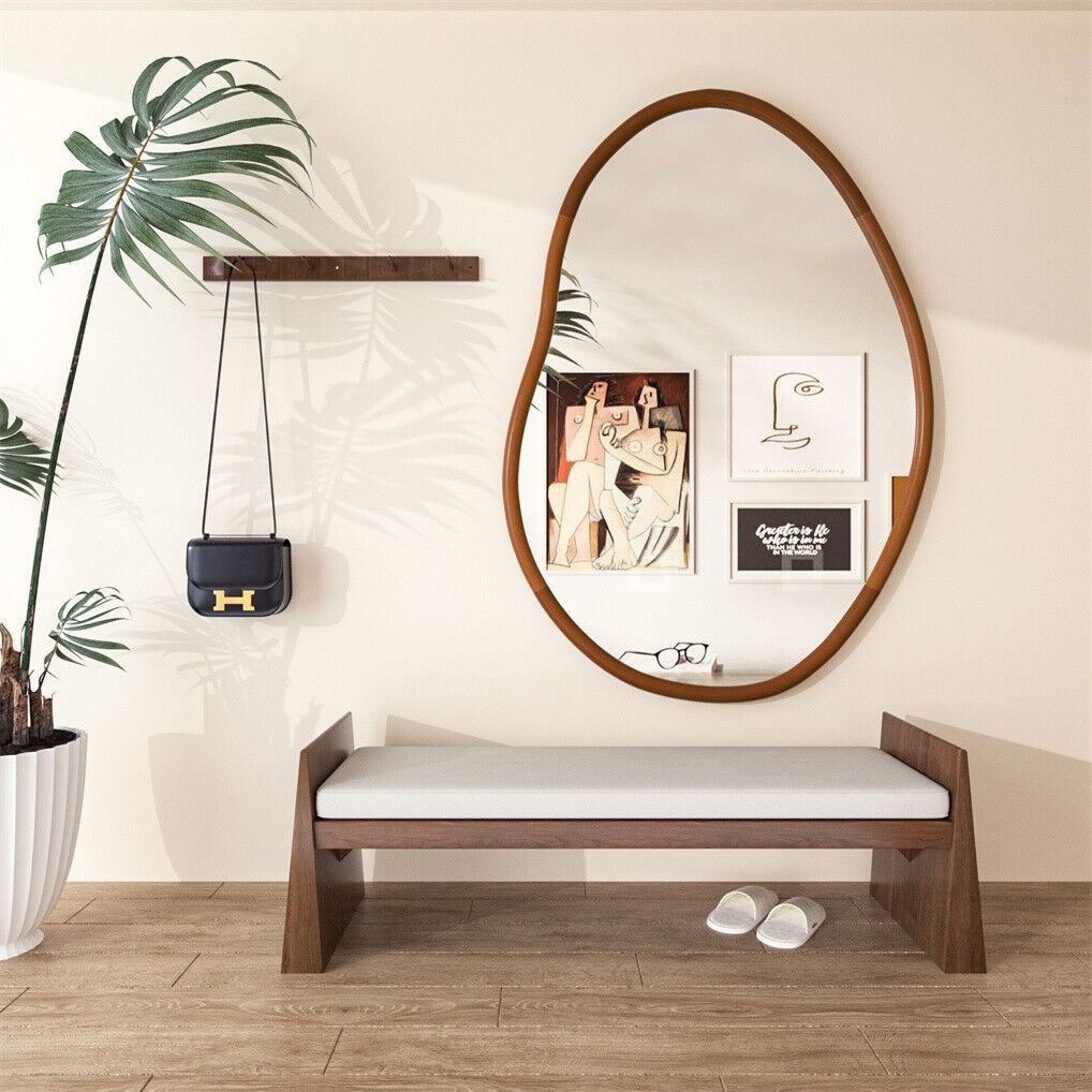 Mirrors: Small Art Deco Asymmetrical Wall Mirror 56x82cm