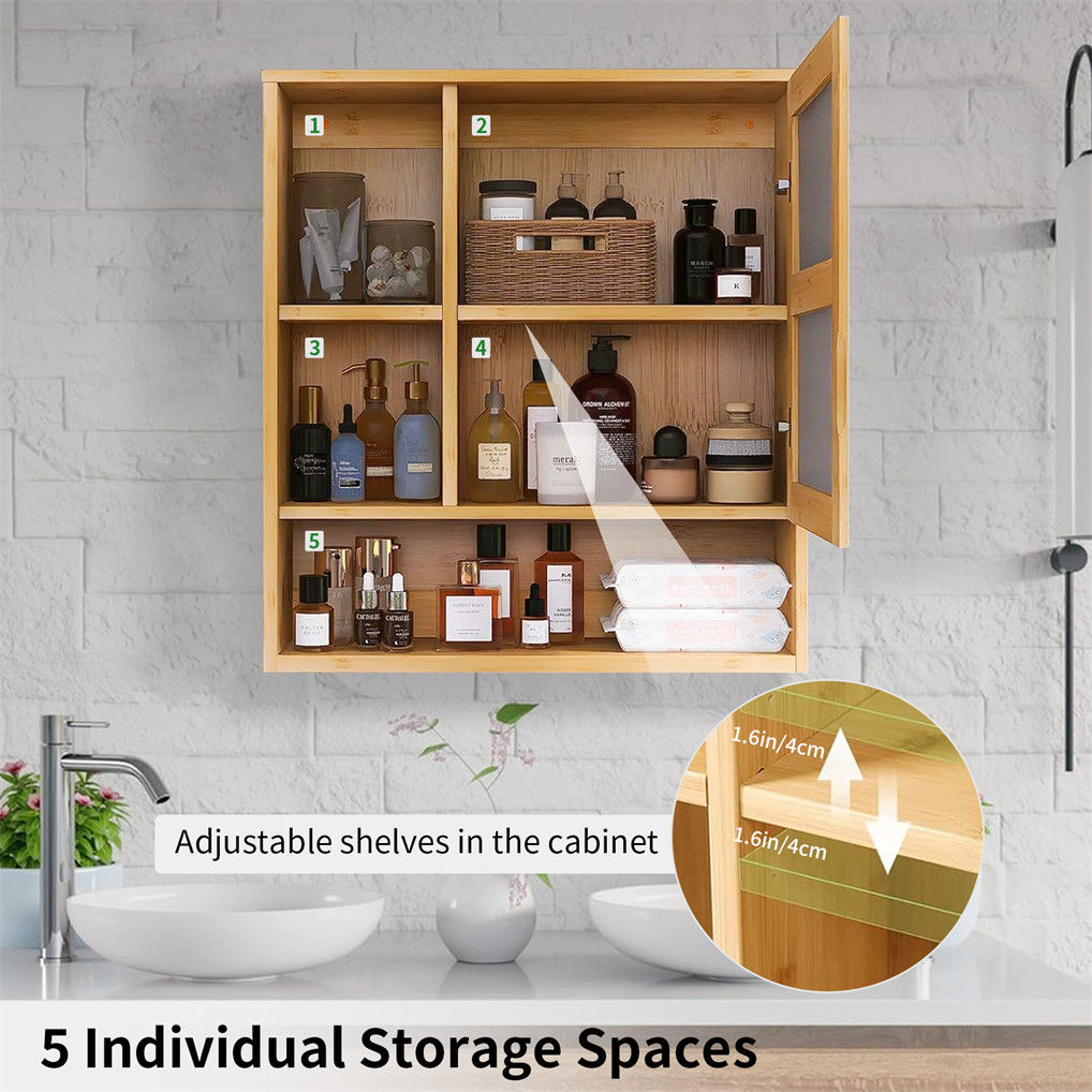 Wall Cabinet Bathroom Mirror Storage Medicine 55.5cm