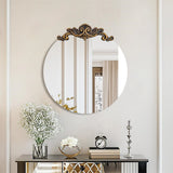 Mirrors: Baroque Round Antique Mirror Wall Decor 80x84.5cm