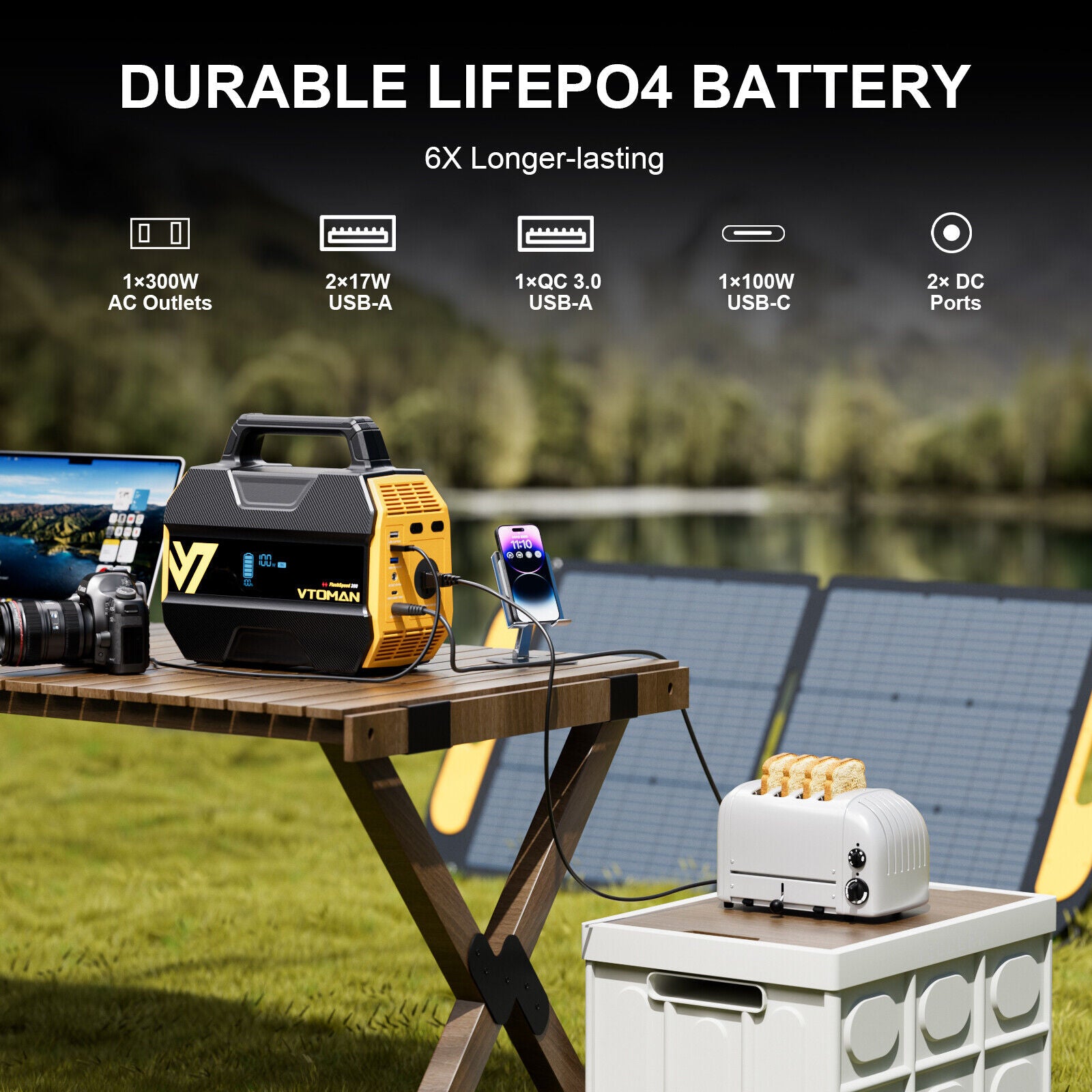 Batteries & Generators: FlashSpeed 300 Solar Power Station 600W AC/DC for Camping AU