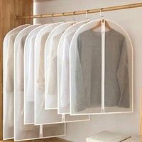 Clothing & Wardrobe Storage: 10x Transparent Garment Bags 60x100cm Dustproof Suit Coat Cover Storage
