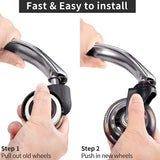 3 Swivel Rollerblade Chair Wheels, 7/16 Stem, All Floors - 5 Pack