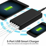 Powerboards & Adapters: 40W 5-Port USB Wall Charger Fast AC Adapter Multi Travel