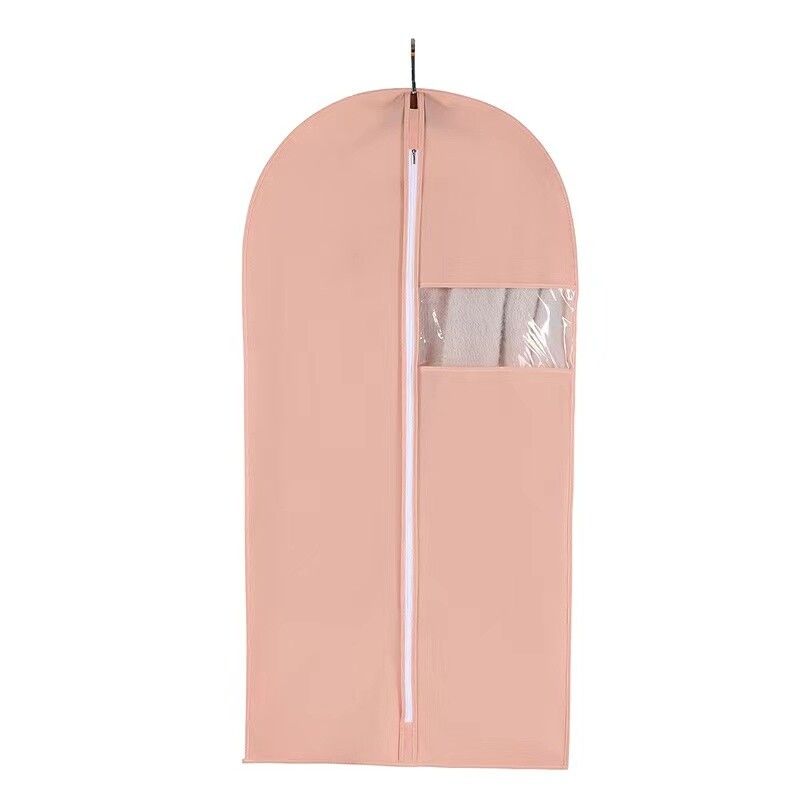 Pink Garment Bag 60x80cm Dustproof Dress Suit Coat Protector Cover