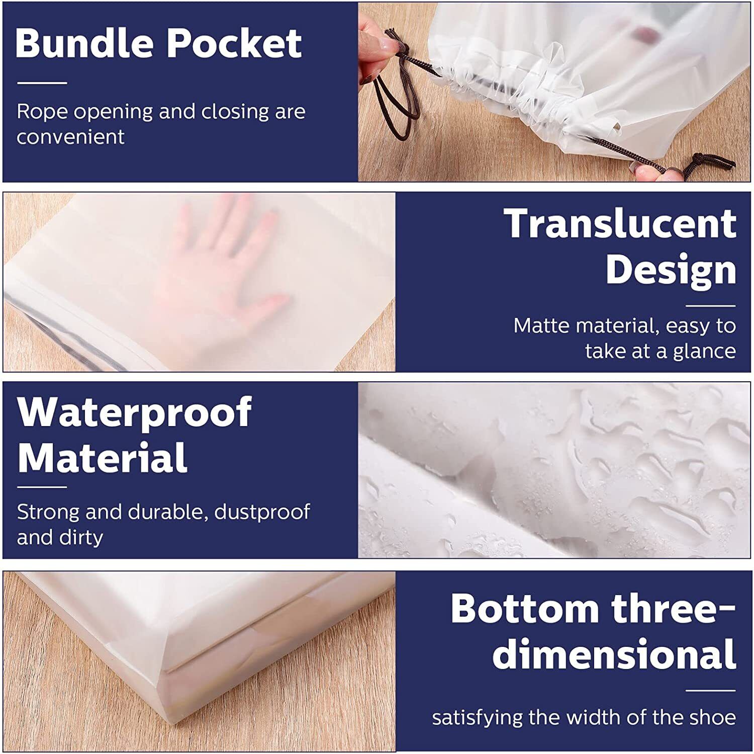 Cosmetic & Toiletry Bags: 10PCS Travel Shoe Bags Portable Storage Pouch Drawstring Dust Organizer